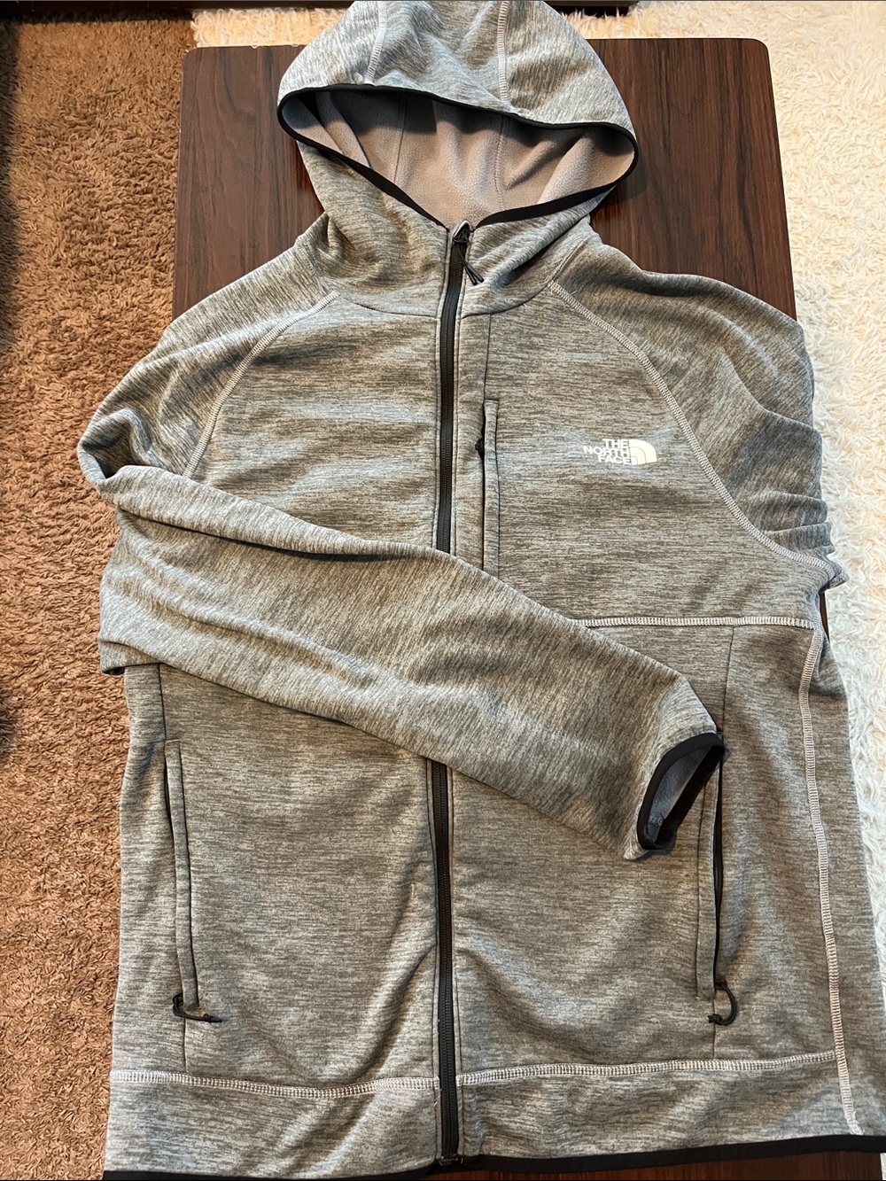 The North Face Heather Gray Full-Zip Hooded Jacket